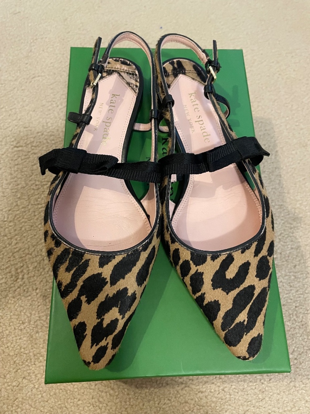 Kate Spade Maritza Calf hair Slingback Flats w/Box Size 6.5
